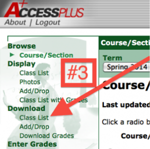 Figure B: Download > Class List